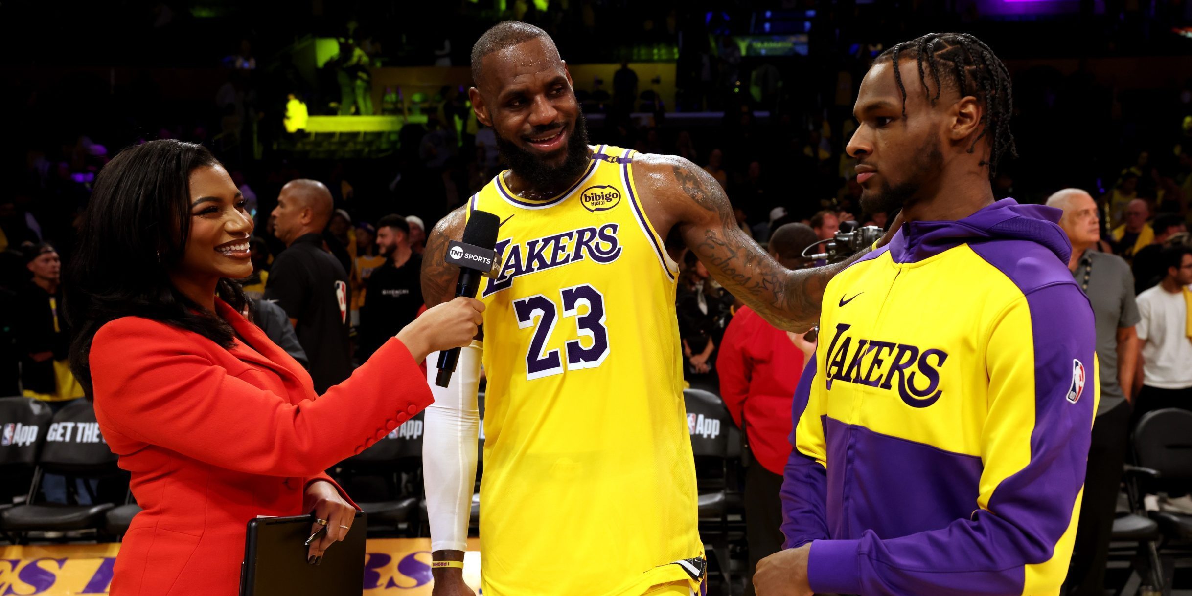 LeBron, Bronny James makes history as first father-son duo to share an NBA court